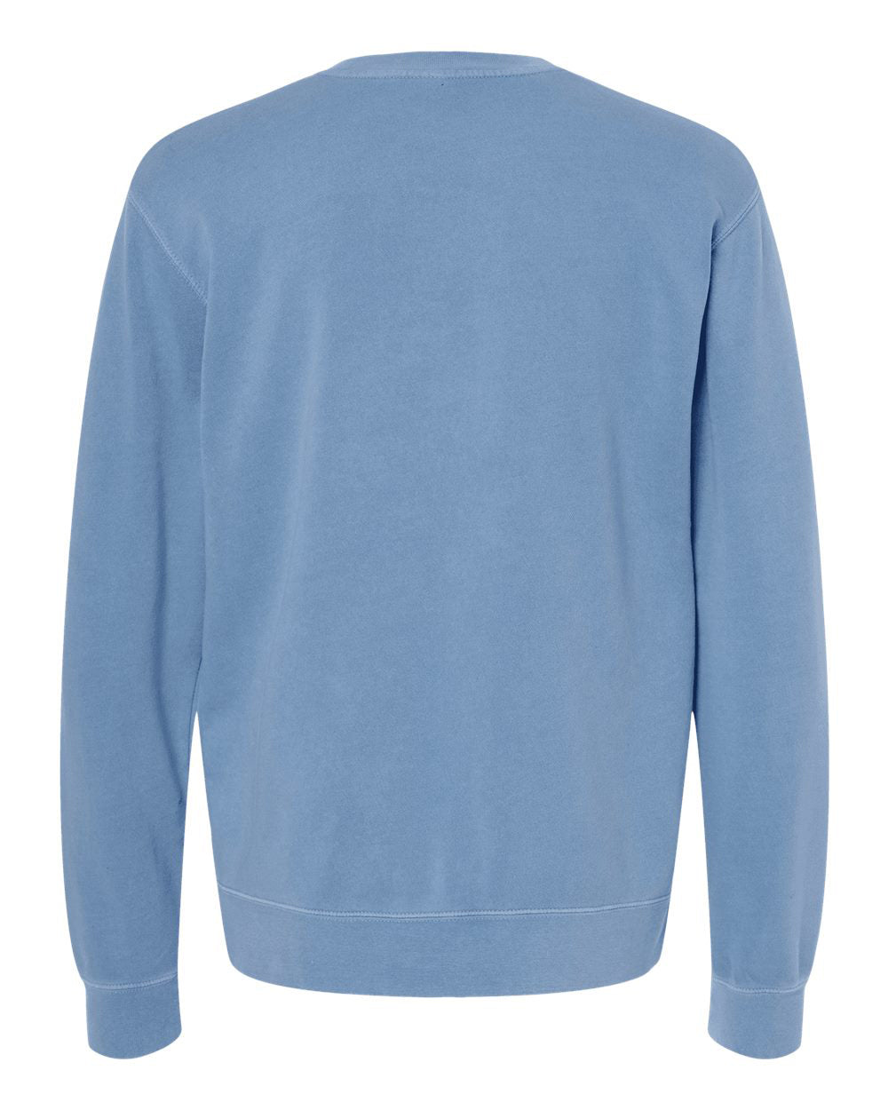 Independent Trading Company 9oz. Unisex Midweight Pigment Dye Crew in Blue — back view