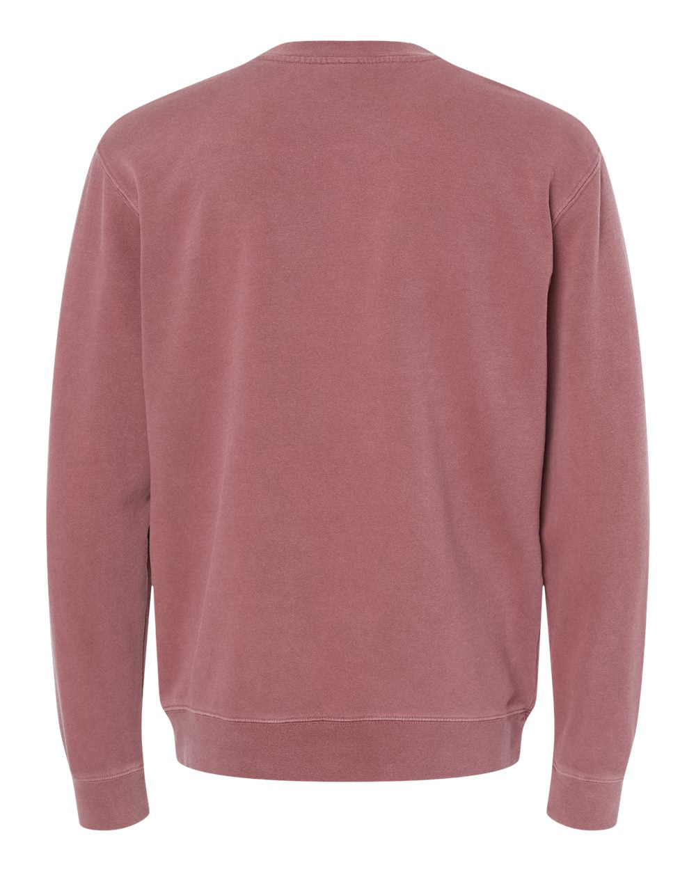 Independent Trading Company 9oz. Unisex Midweight Pigment Dye Crew in Maroon — back view