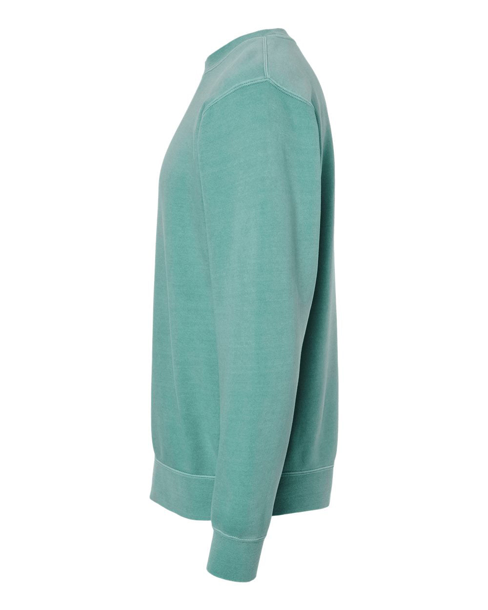 Independent Trading Company 9oz. Unisex Midweight Pigment Dye Crew in Mint — side view