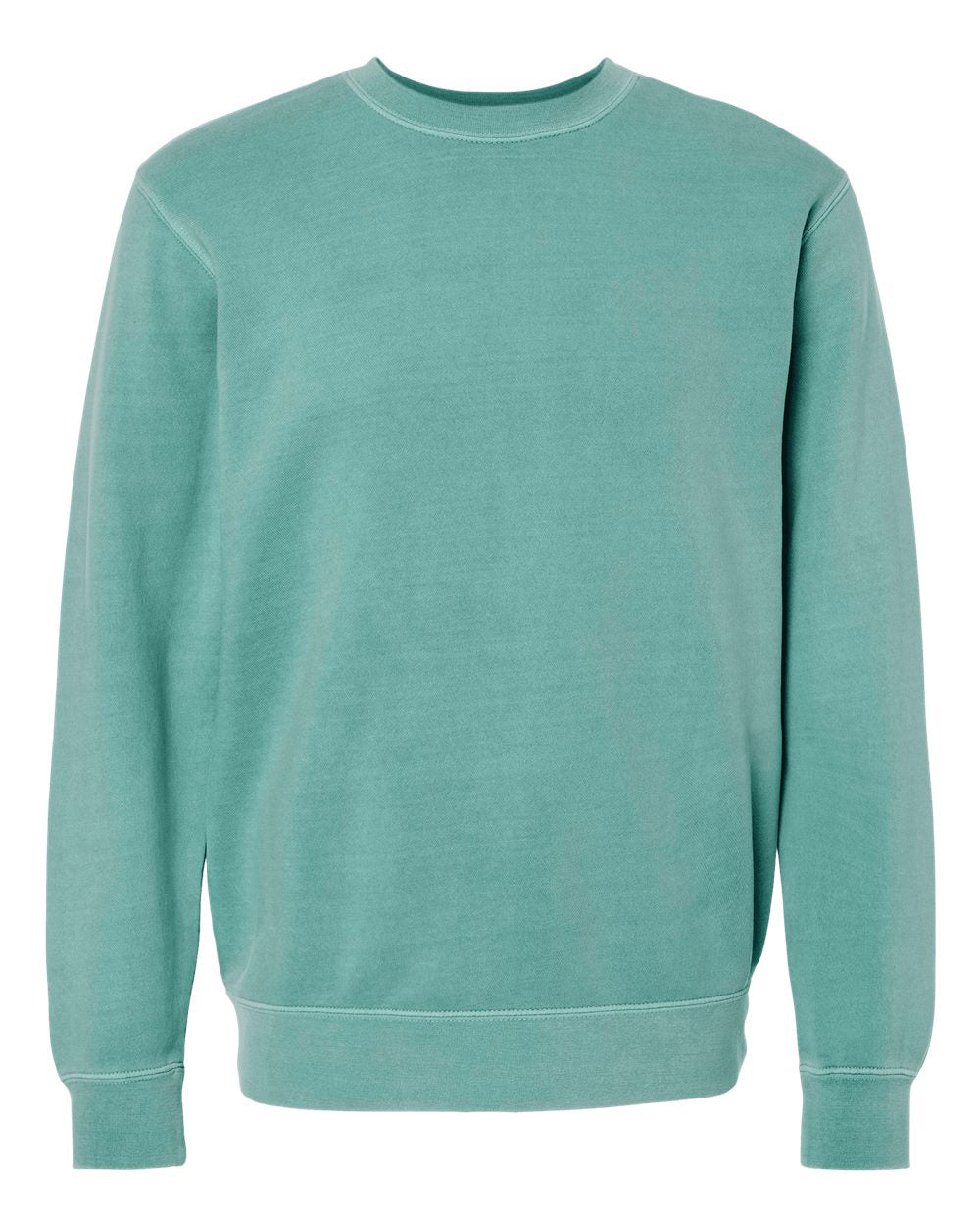 Independent Trading Company 9oz. Unisex Midweight Pigment Dye Crew in Mint — front view