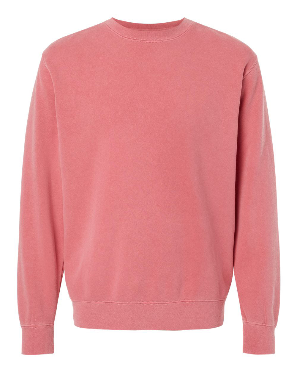 Independent Trading Company 9oz. Unisex Midweight Pigment Dye Crew in Pink — front view