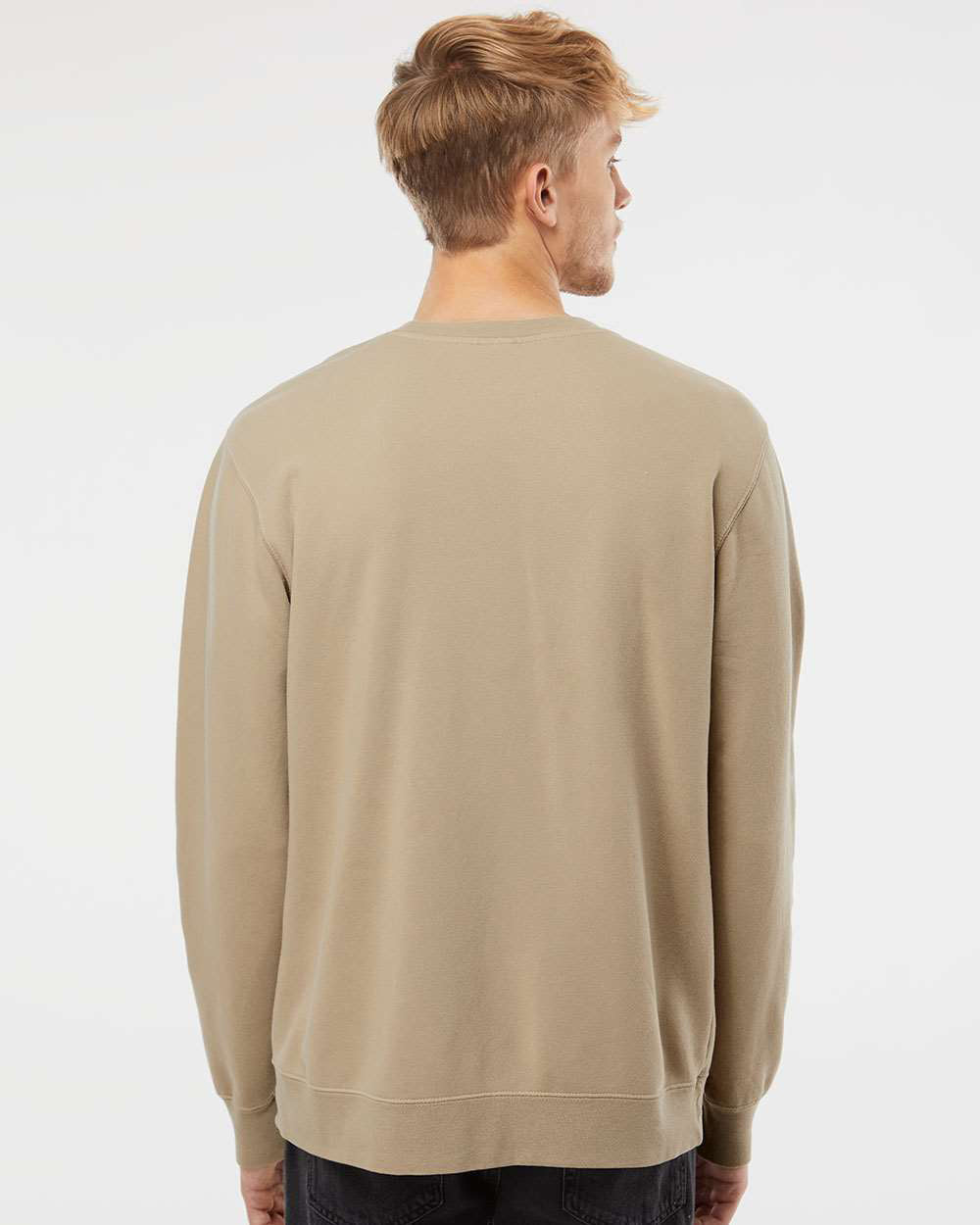 Independent Trading Company 9oz. Unisex Midweight Pigment Dye Crew — back view (2)