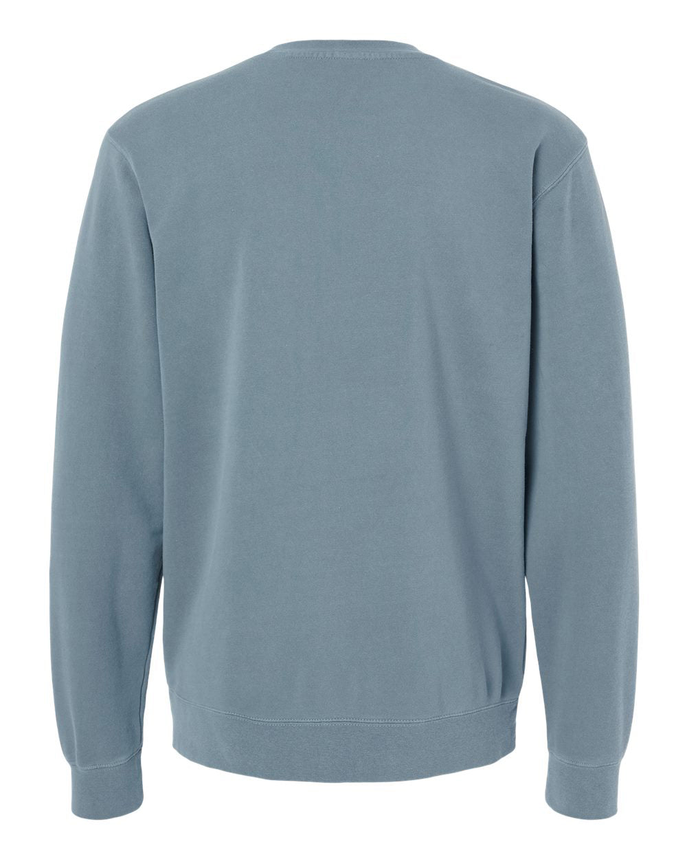 Independent Trading Company 9oz. Unisex Midweight Pigment Dye Crew in Slate Blue — back view (2)