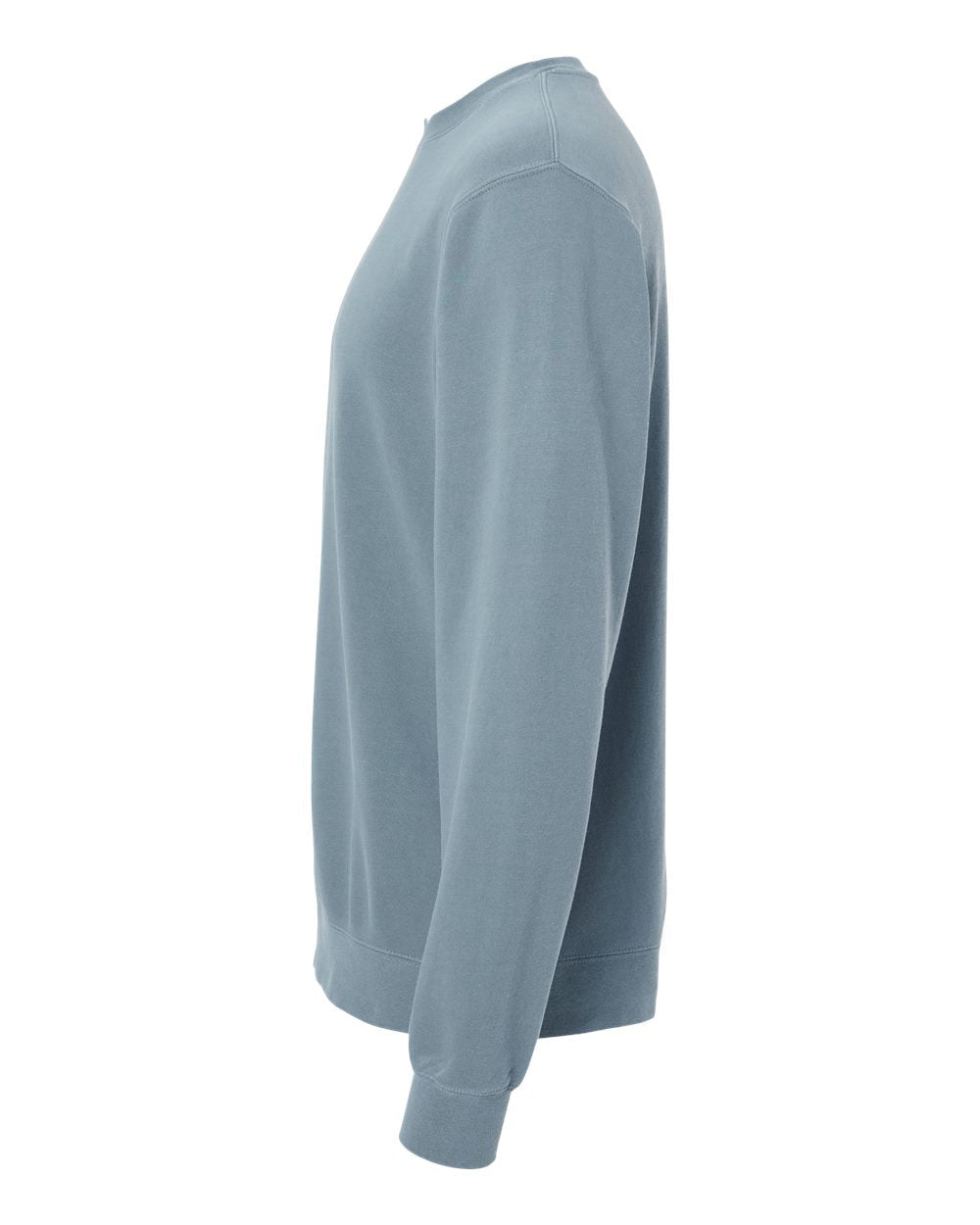 Independent Trading Company 9oz. Unisex Midweight Pigment Dye Crew in Slate Blue — side view (2)