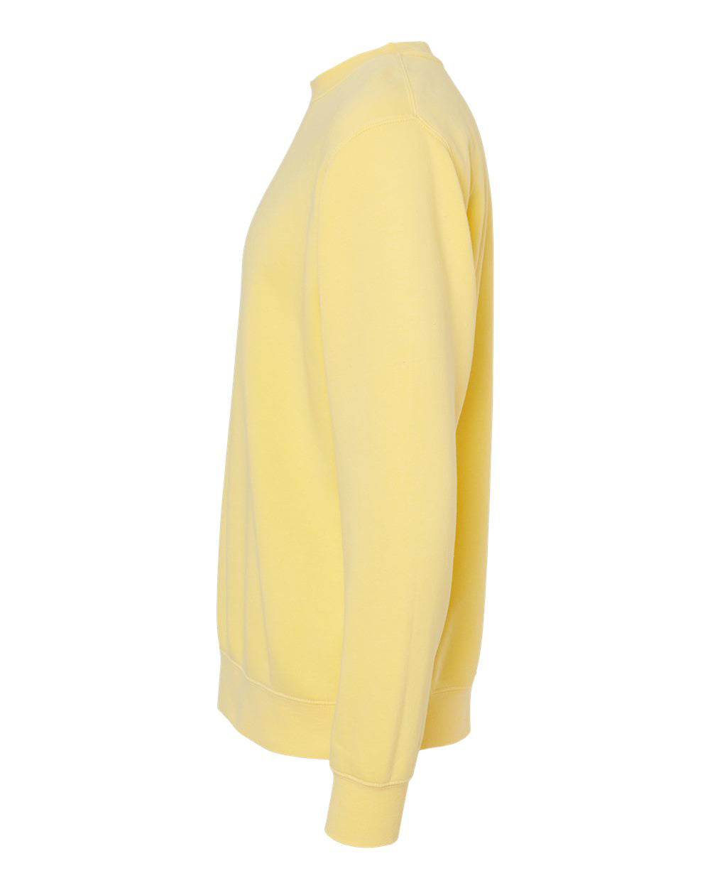 Independent Trading Company 9oz. Unisex Midweight Pigment Dye Crew in Yellow — side view