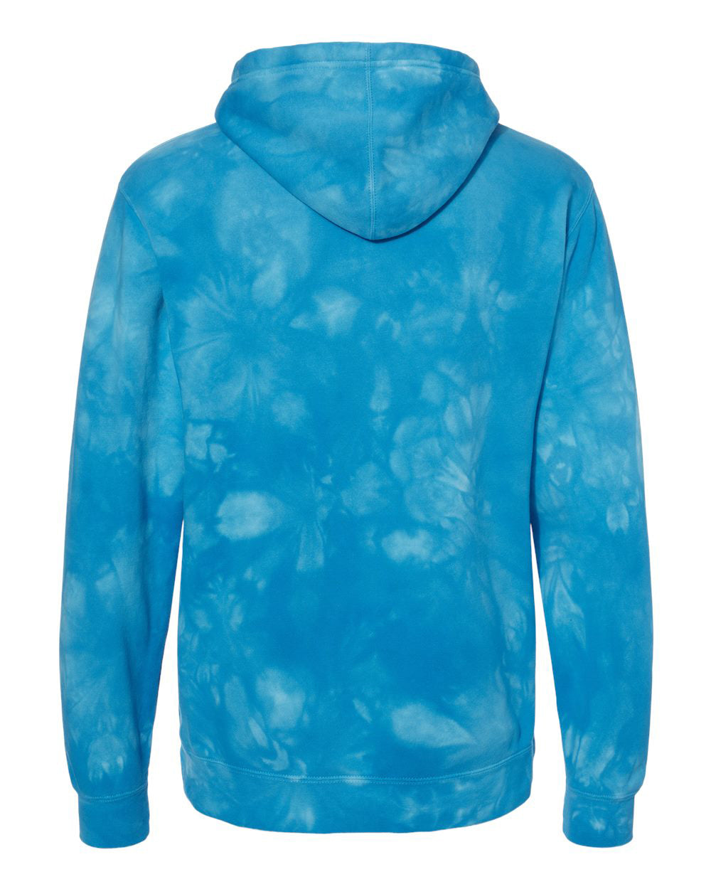 Independent Trading Company 9oz. Unisex Midweight Tie Dye Pullover Hood in Aqua Blue — back view (2)