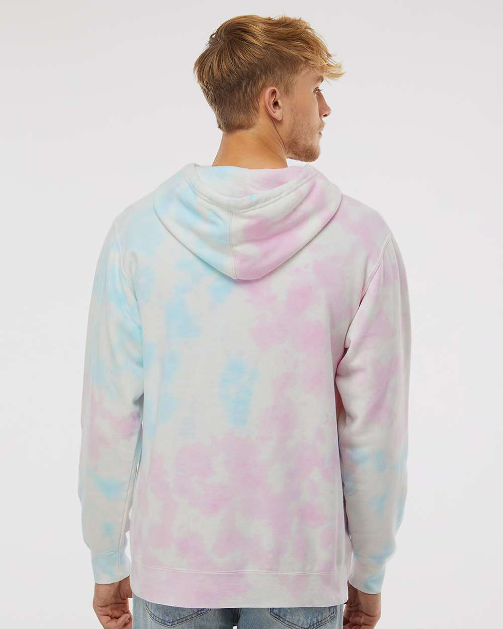 Independent Trading Company 9oz. Unisex Midweight Tie Dye Pullover Hood — back view (2)