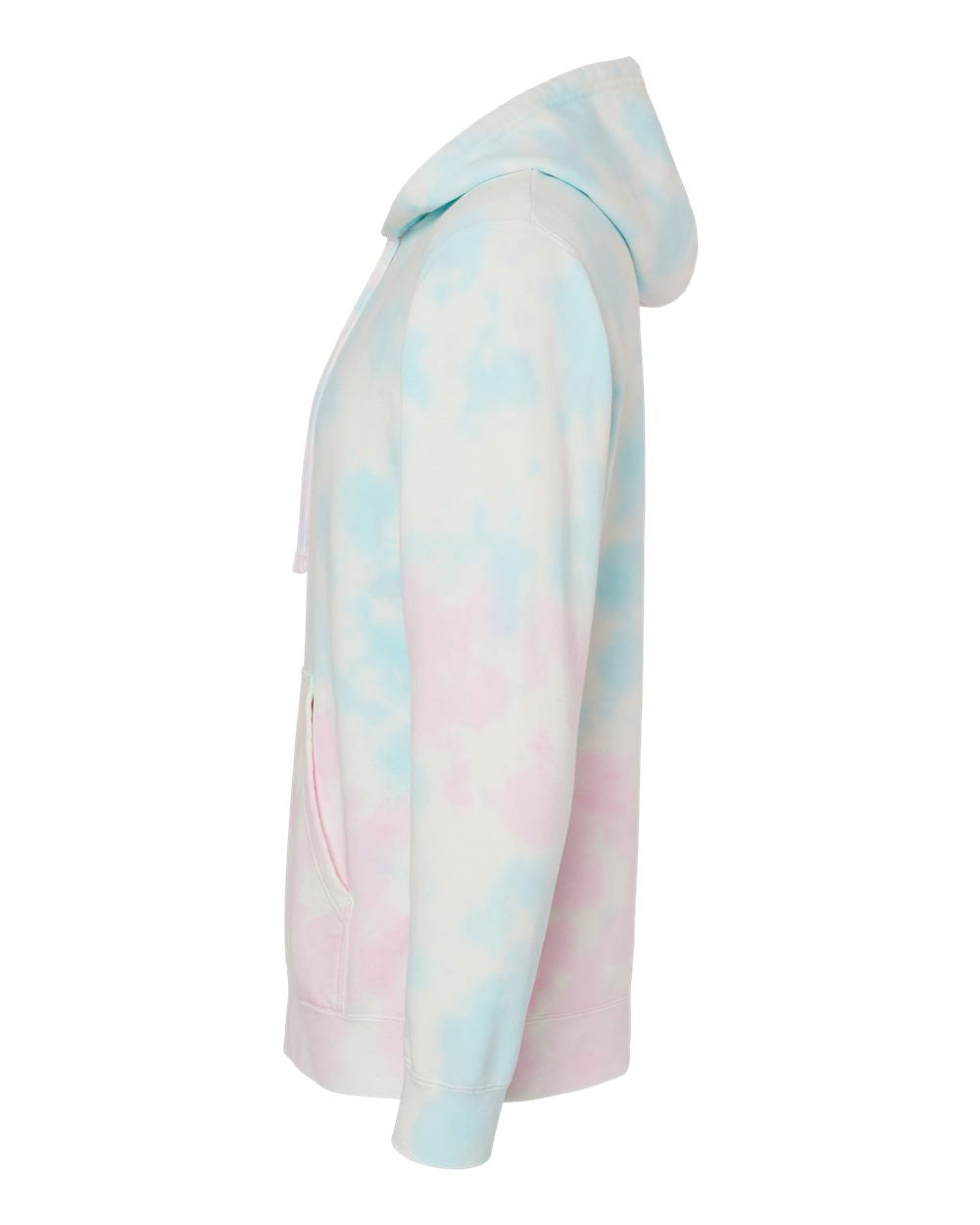 Independent Trading Company 9oz. Unisex Midweight Tie Dye Pullover Hood — side view
