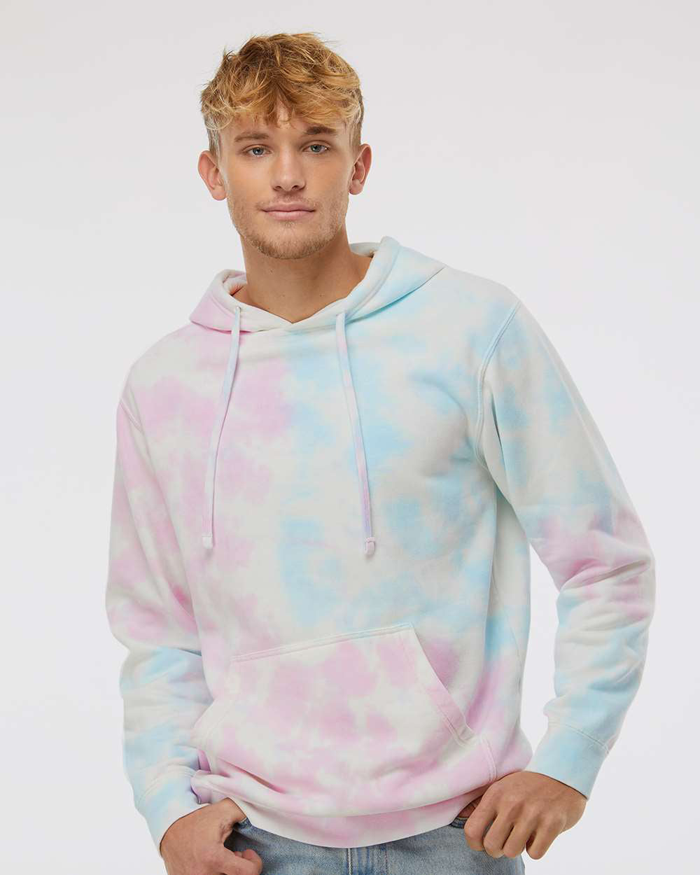 Independent Trading Company 9oz. Unisex Midweight Tie Dye Pullover Hood — front view (2)