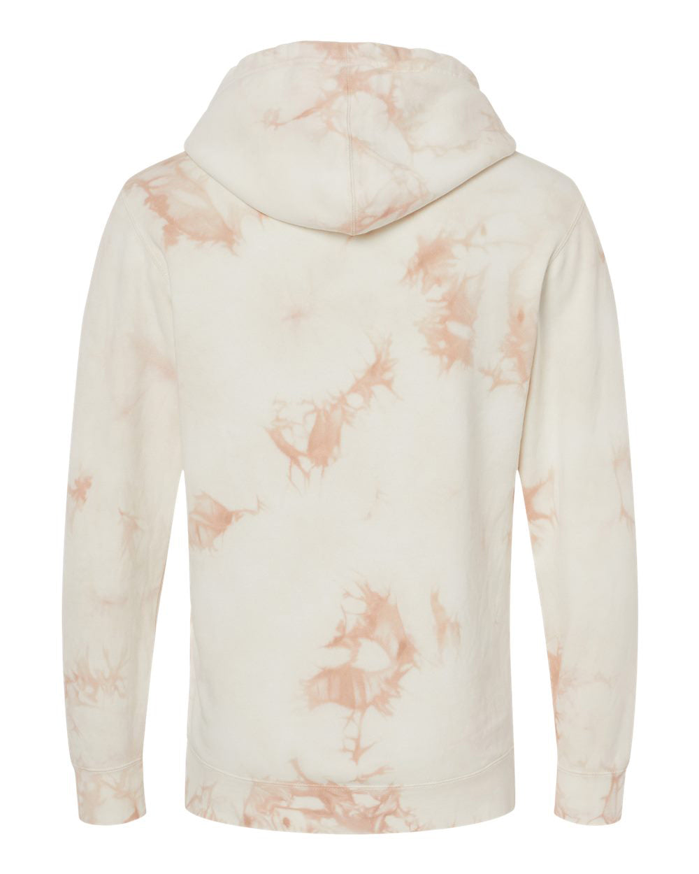 Independent Trading Company 9oz. Unisex Midweight Tie Dye Pullover Hood in Pink — back view