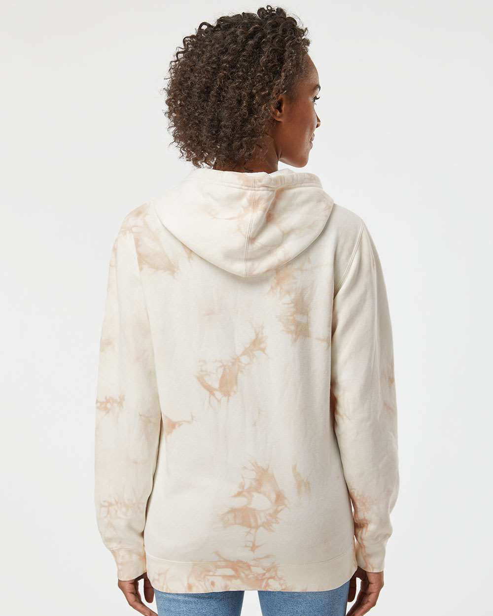 Independent Trading Company 9oz. Unisex Midweight Tie Dye Pullover Hood in Pink — back view (2)