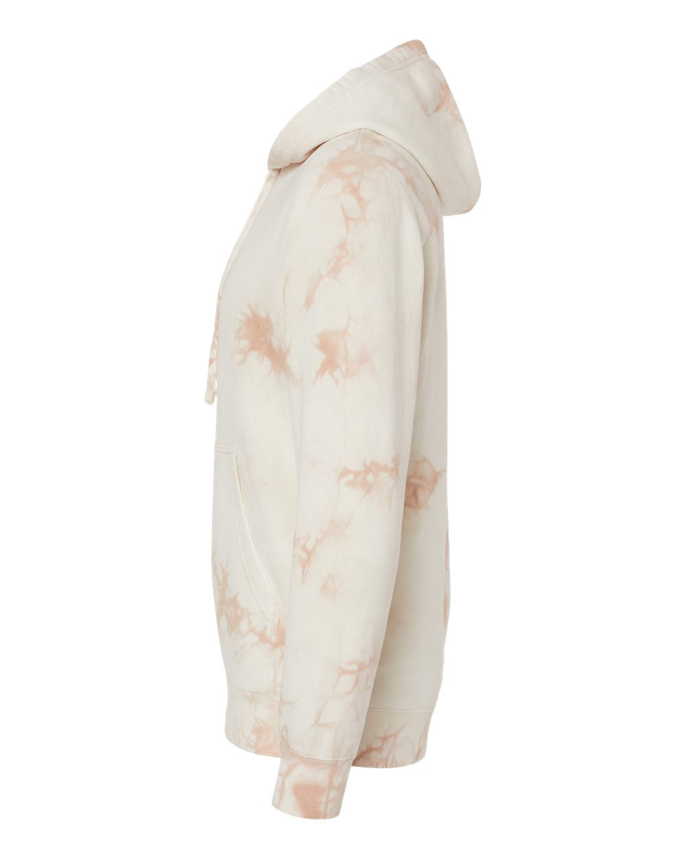 Independent Trading Company 9oz. Unisex Midweight Tie Dye Pullover Hood in Pink — side view