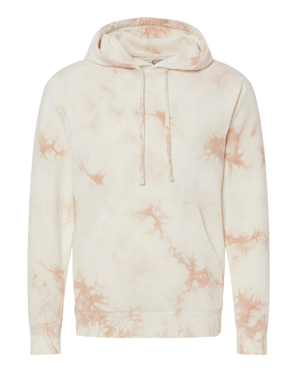 Independent Trading Company 9oz. Unisex Midweight Tie Dye Pullover Hood in Pink — front view