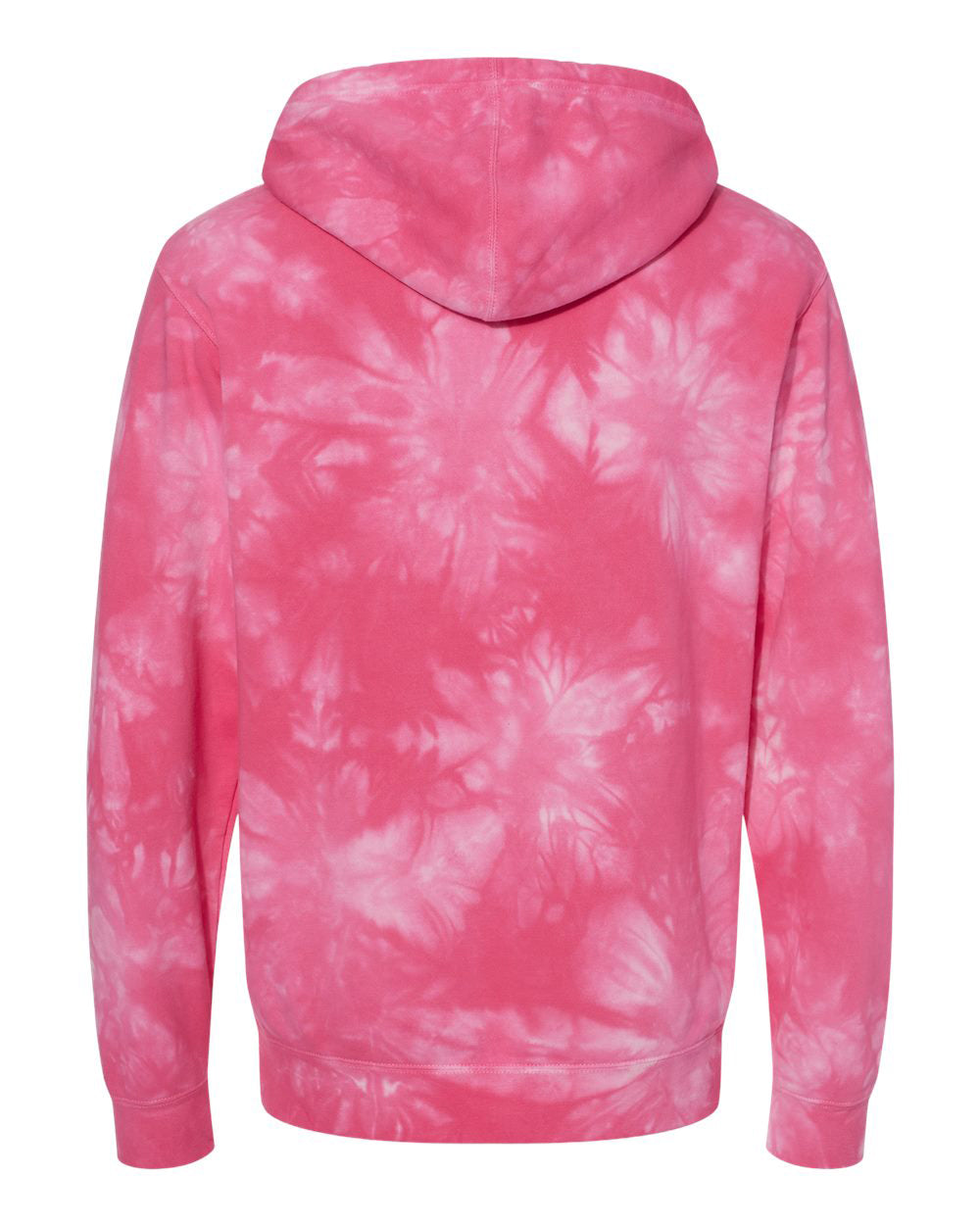 Independent Trading Company 9oz. Unisex Midweight Tie Dye Pullover Hood in Pink — back view (3)