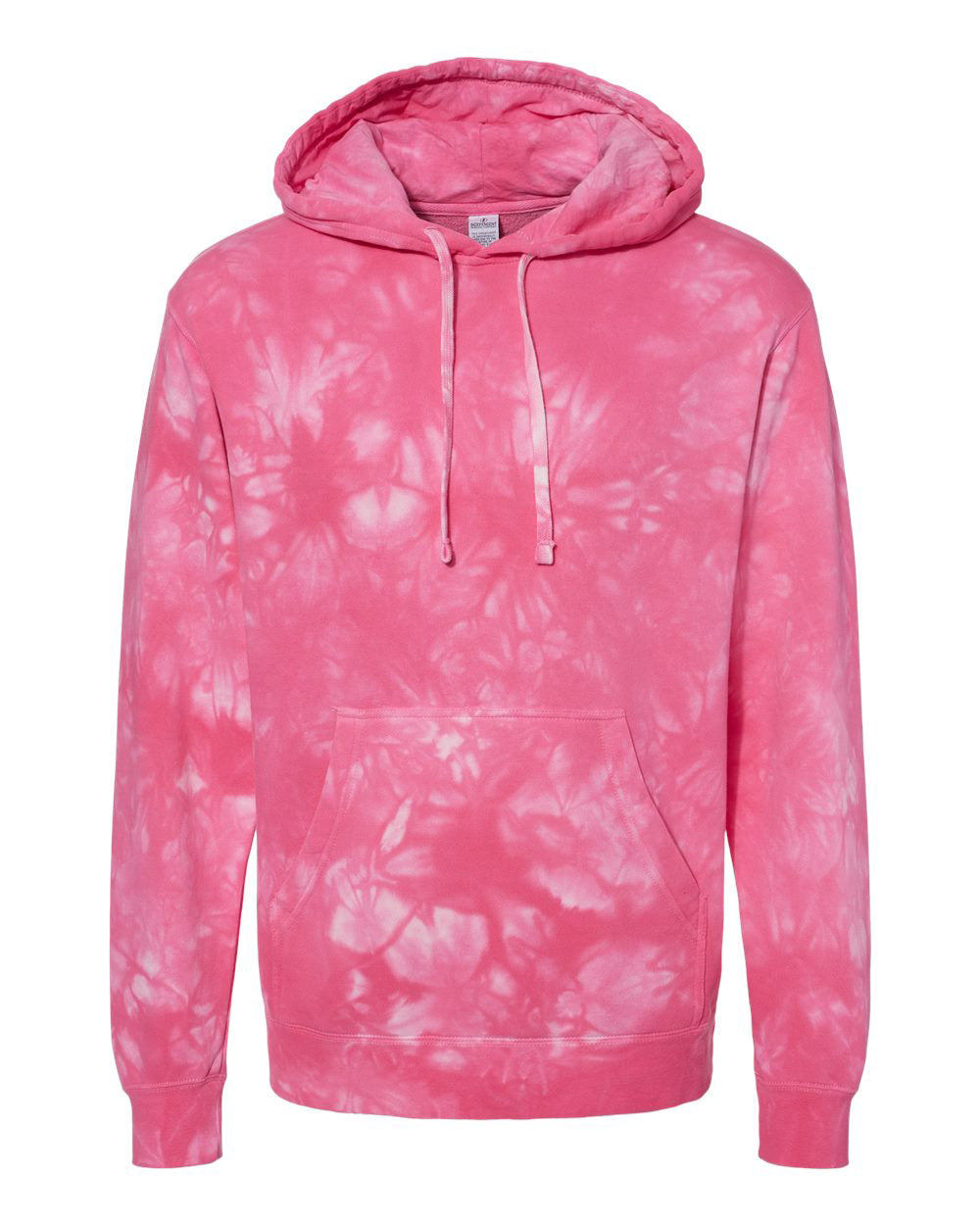 Independent Trading Company 9oz. Unisex Midweight Tie Dye Pullover Hood in Pink — front view (3)