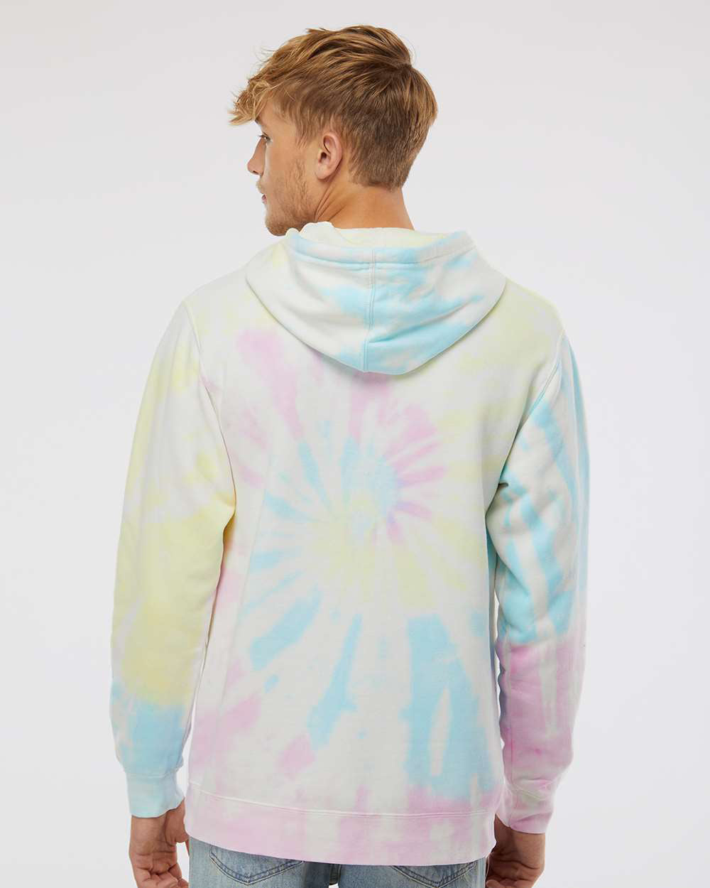 Independent Trading Company 9oz. Unisex Midweight Tie Dye Pullover Hood — back view (4)