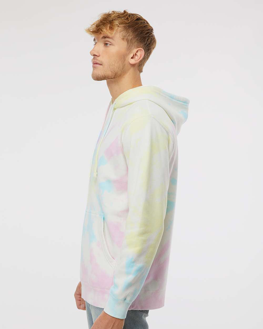 Independent Trading Company 9oz. Unisex Midweight Tie Dye Pullover Hood — side view (4)