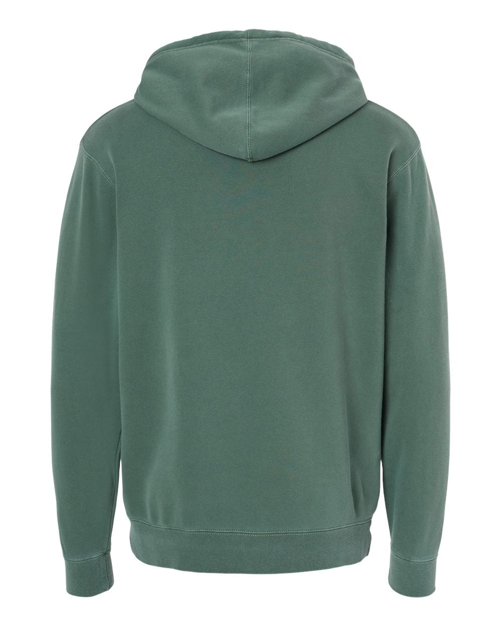 Independent Trading Company 9oz. Unisex Midweight Pigment Dye Pullover Hood in Green — back view