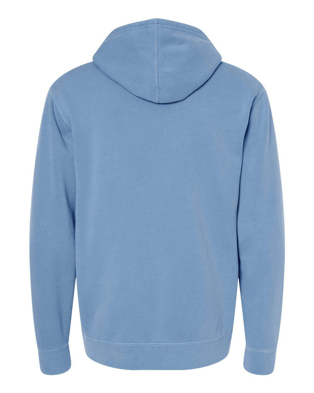Independent Trading Company 9oz. Unisex Midweight Pigment Dye Pullover Hood in Blue — back view