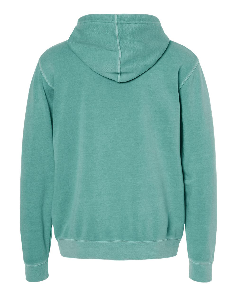 Independent Trading Company 9oz. Unisex Midweight Pigment Dye Pullover Hood in Mint — back view