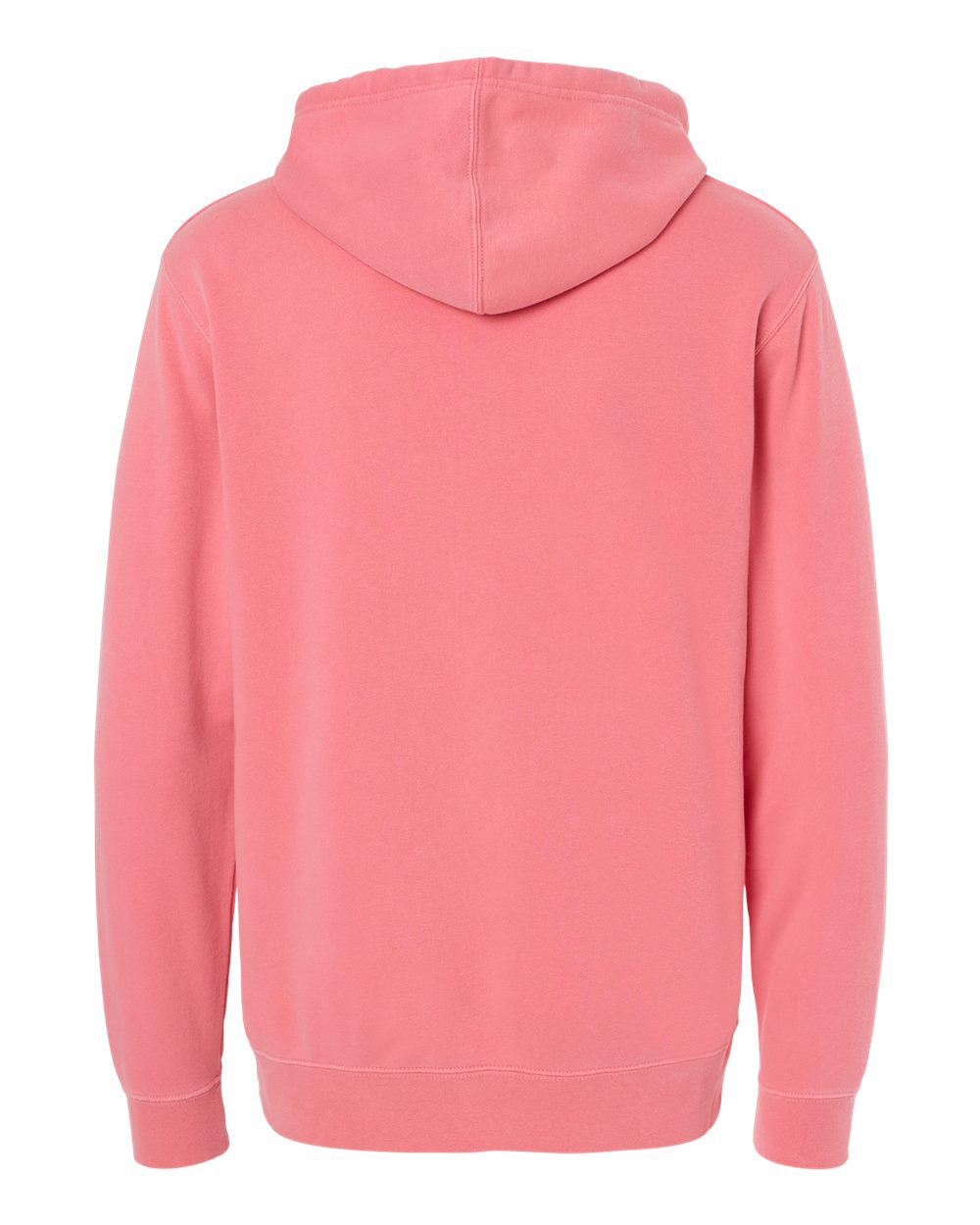Independent Trading Company 9oz. Unisex Midweight Pigment Dye Pullover Hood in Pink — back view