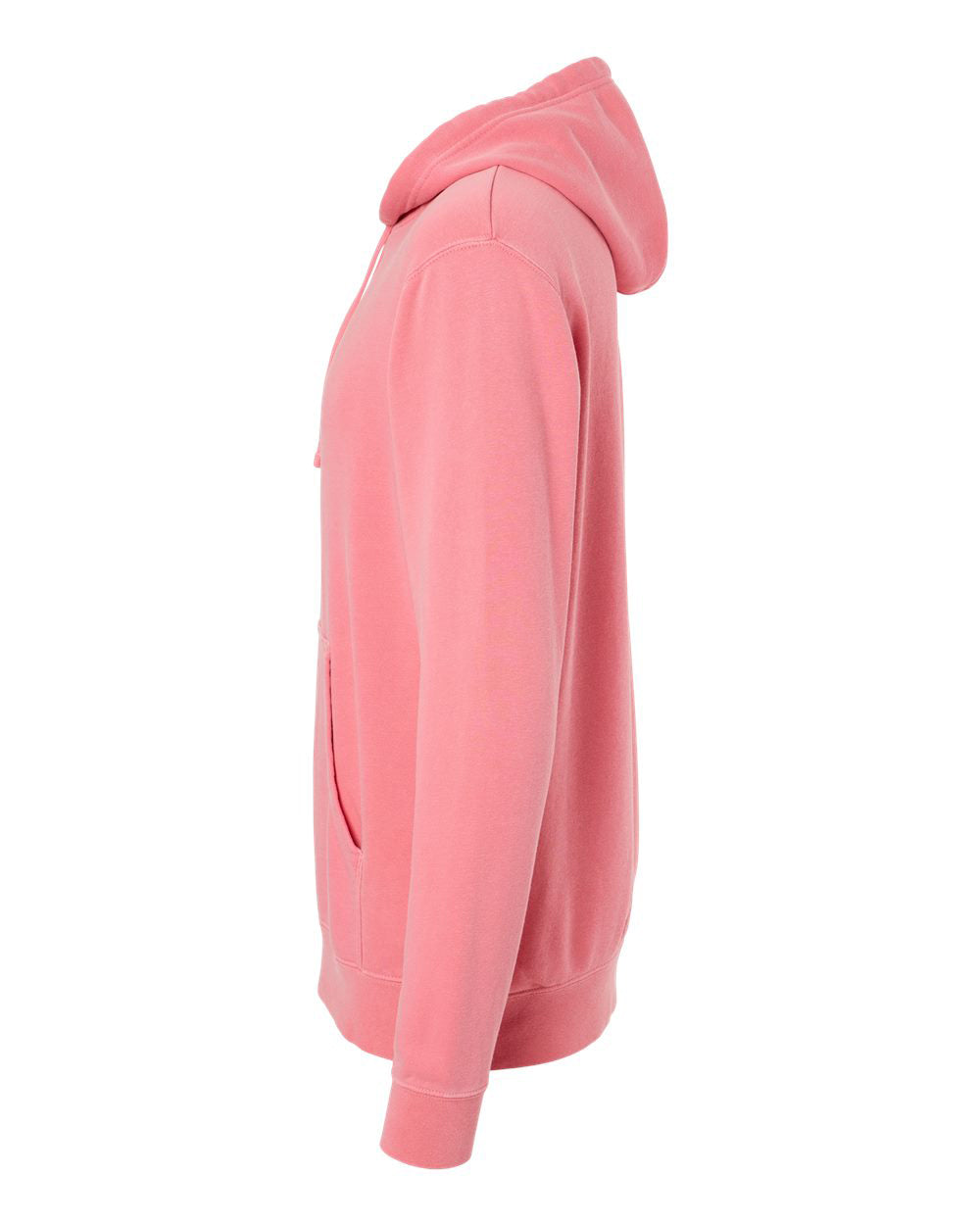 Independent Trading Company 9oz. Unisex Midweight Pigment Dye Pullover Hood in Pink — side view