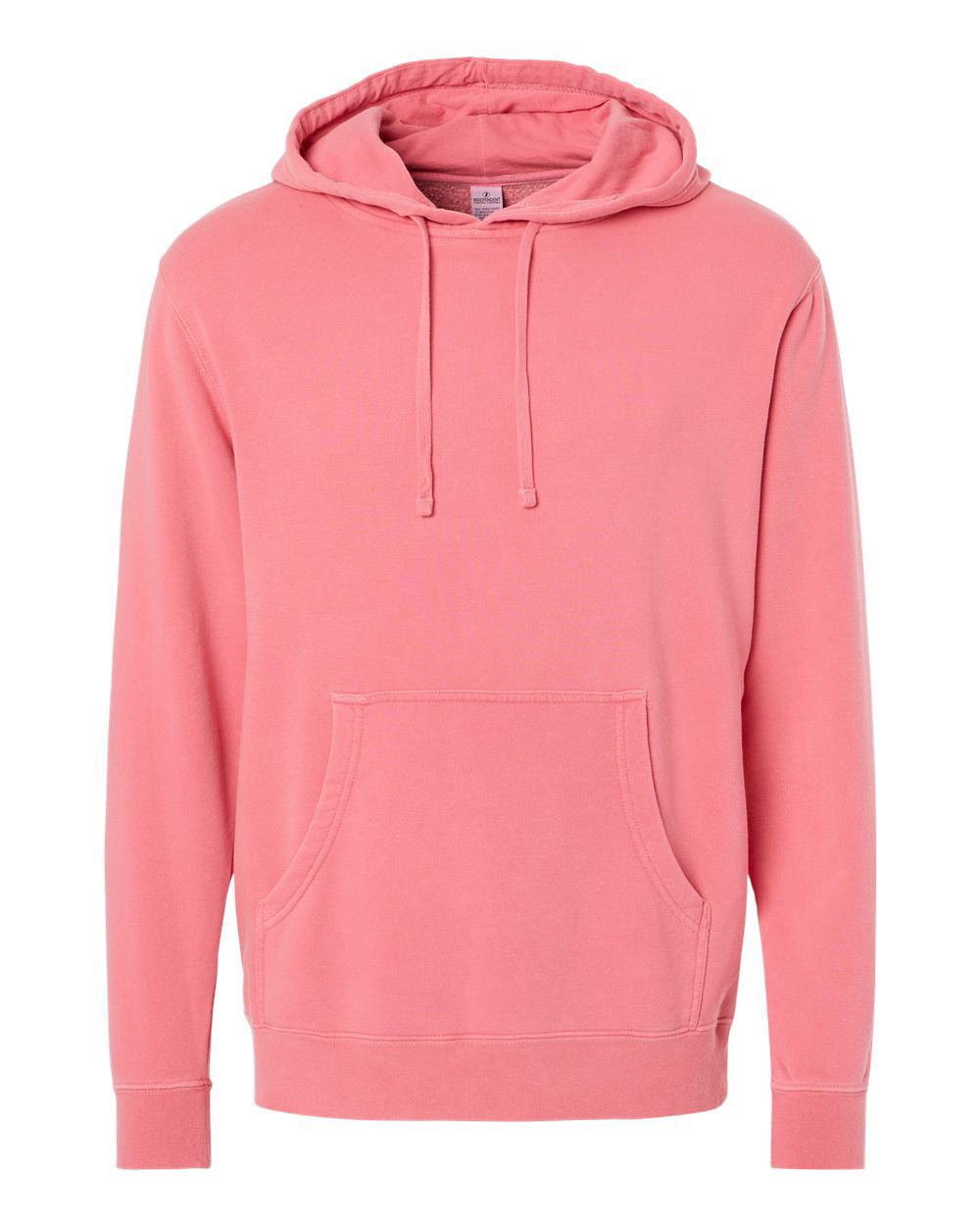 Independent Trading Company 9oz. Unisex Midweight Pigment Dye Pullover Hood in Pink — front view