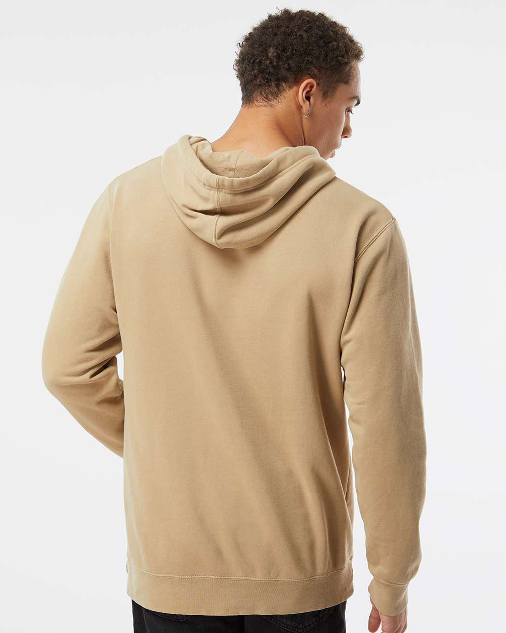 Independent Trading Company 9oz. Unisex Midweight Pigment Dye Pullover Hood — back view (2)
