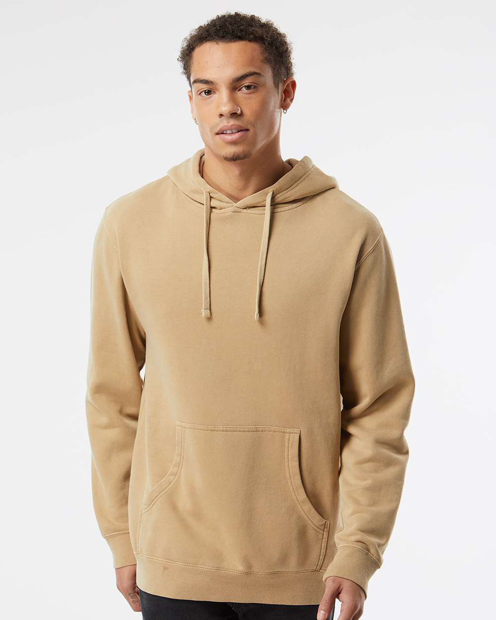 Independent Trading Company 9oz. Unisex Midweight Pigment Dye Pullover Hood — front view (2)