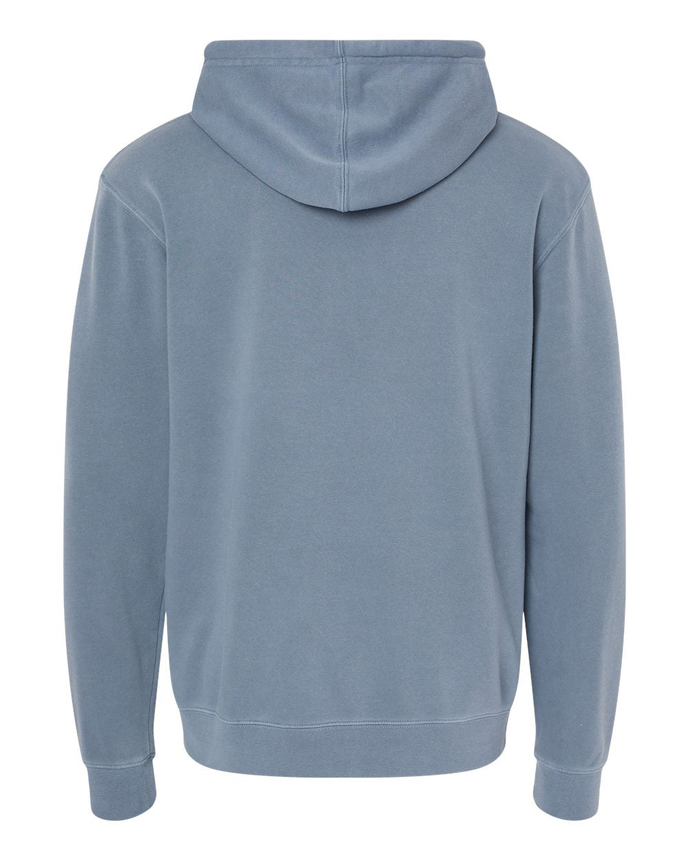 Independent Trading Company 9oz. Unisex Midweight Pigment Dye Pullover Hood in Slate Blue — back view