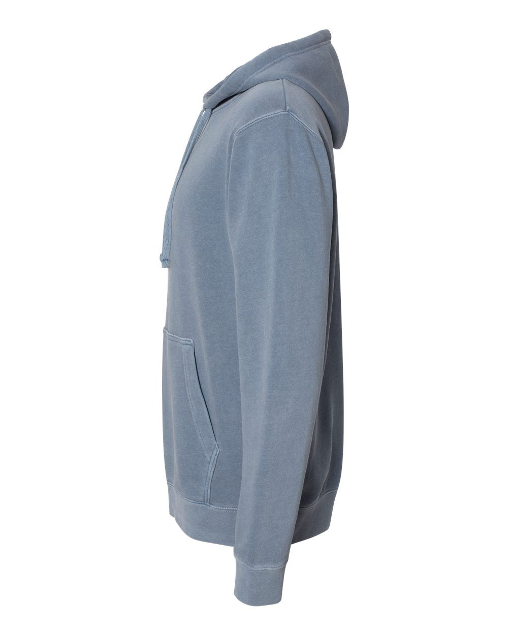 Independent Trading Company 9oz. Unisex Midweight Pigment Dye Pullover Hood in Slate Blue — side view