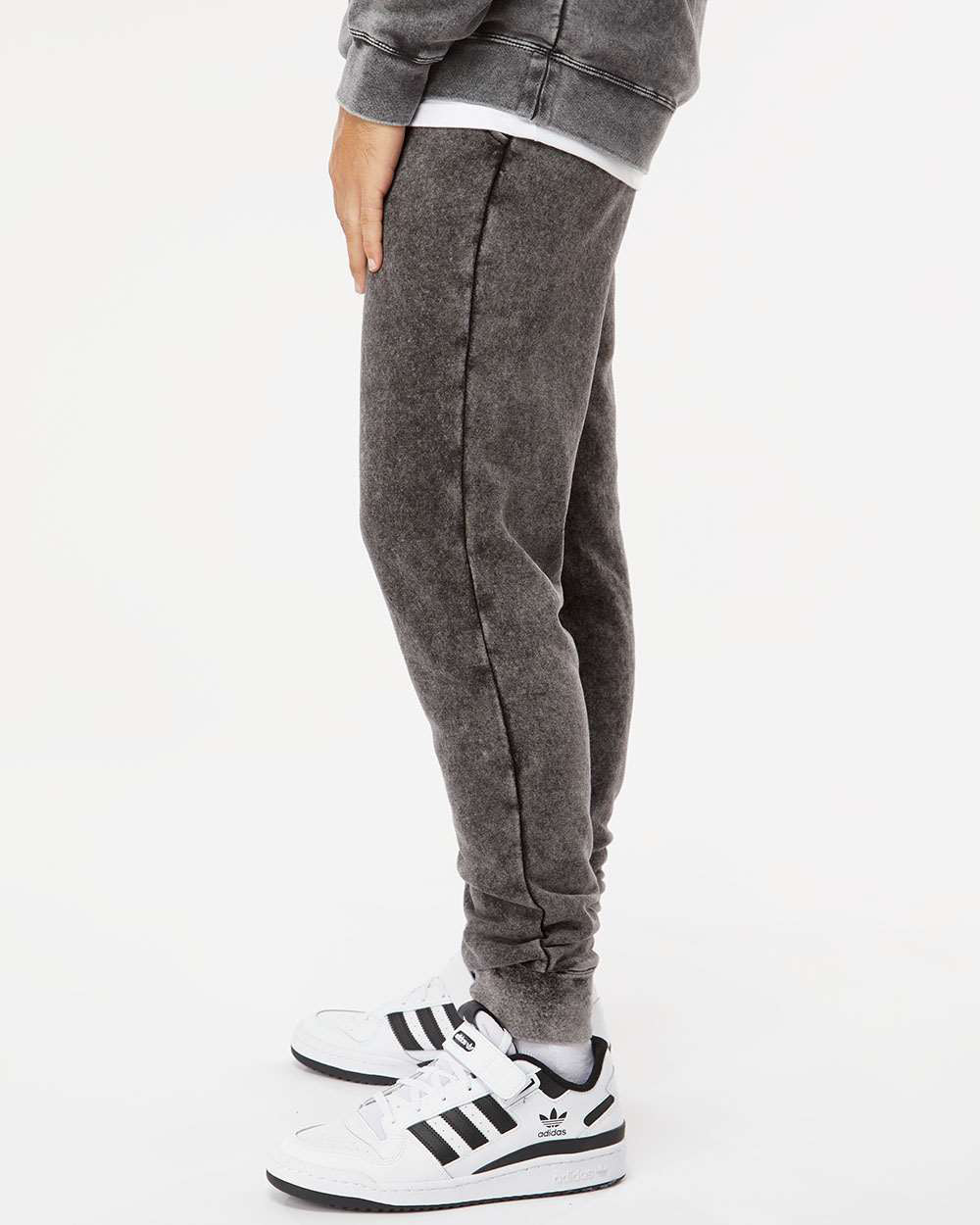 Independent Trading Company 9oz. Mens Mineral Wash Pant in Black — side view