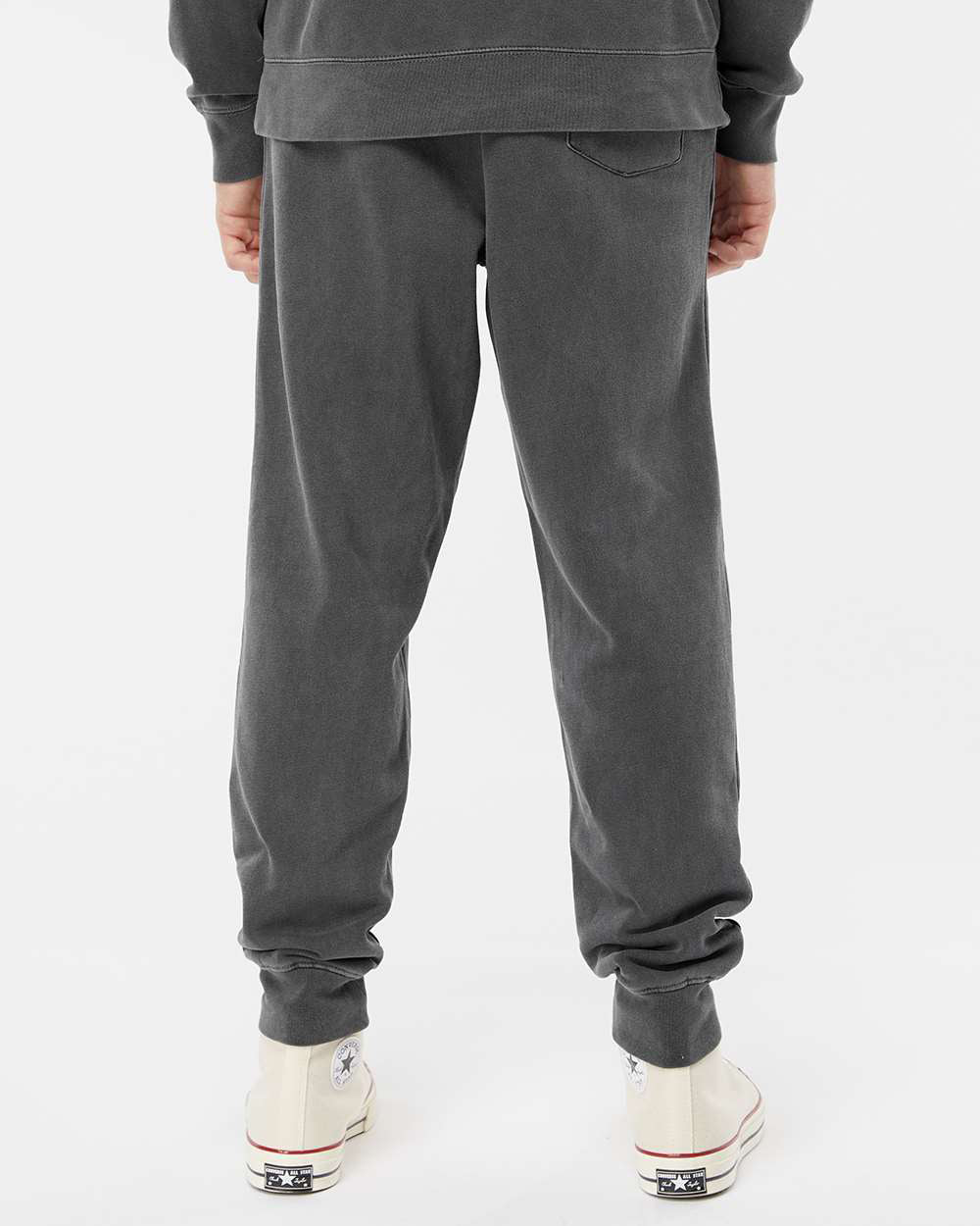 Independent Trading Company 9oz. Mens Pigment Dye Pant in Black — back view