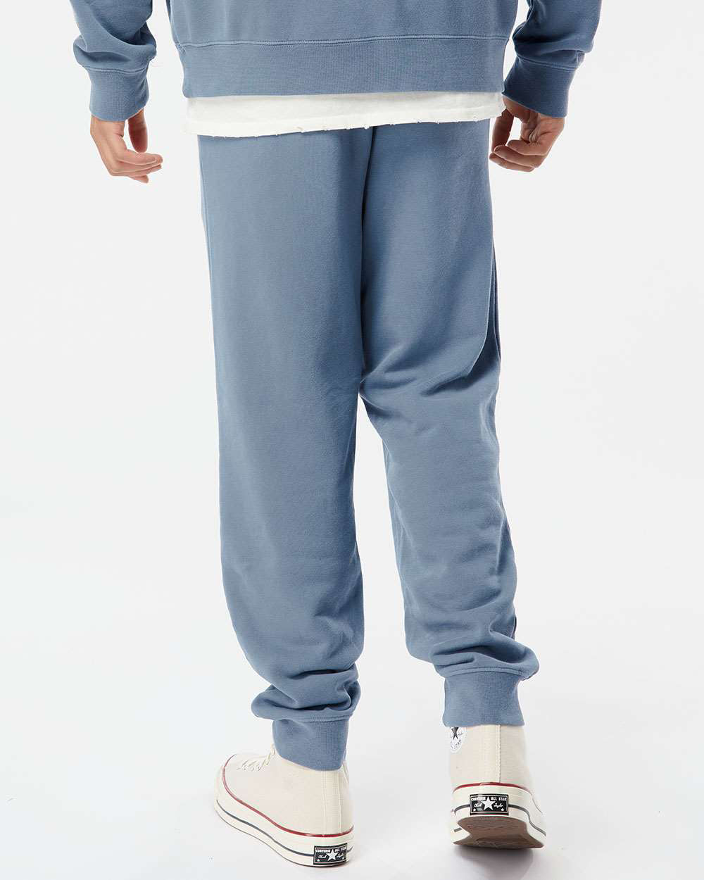 Independent Trading Company 9oz. Mens Pigment Dye Pant in Slate Blue — back view