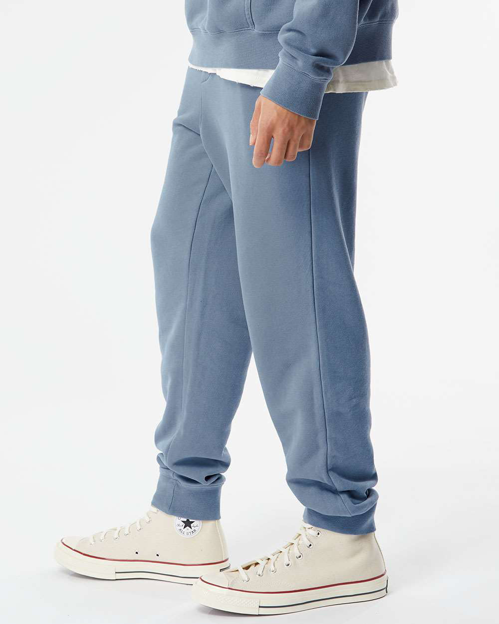 Independent Trading Company 9oz. Mens Pigment Dye Pant in Slate Blue — side view
