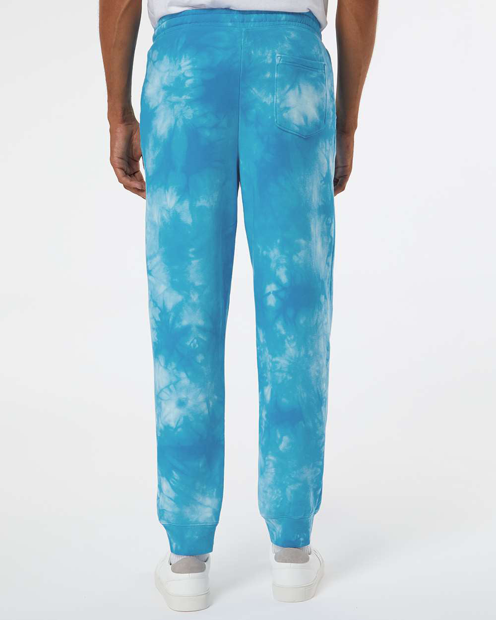 Independent Trading Company 9oz. Mens Tie Dye Pant in Aqua Blue — back view
