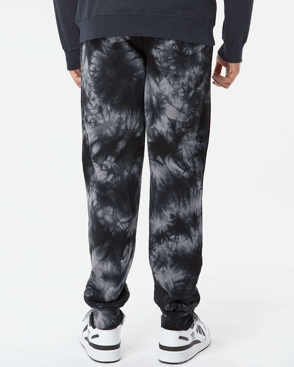 Independent Trading Company 9oz. Mens Tie Dye Pant in Black — back view