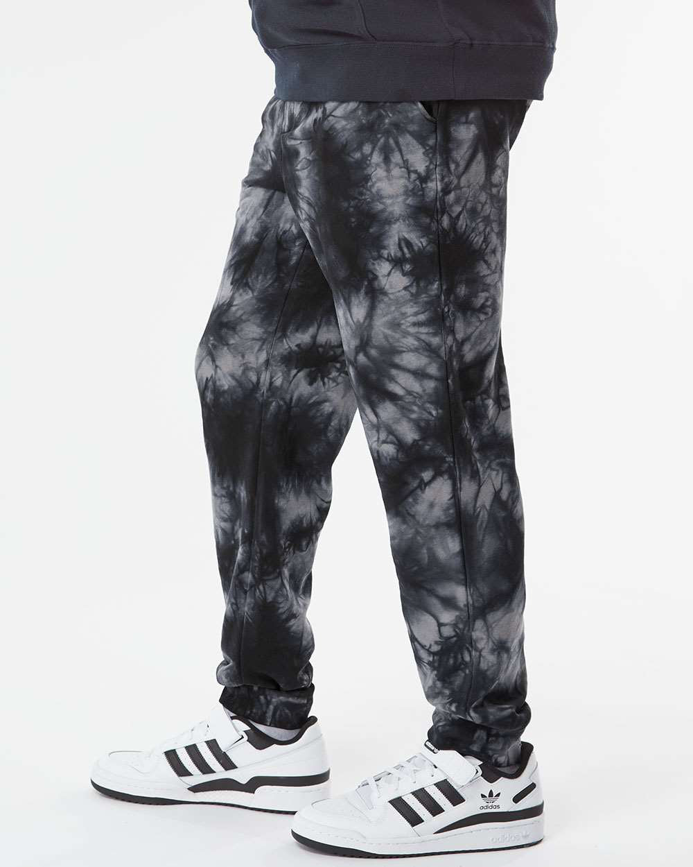 Independent Trading Company 9oz. Mens Tie Dye Pant in Black — side view