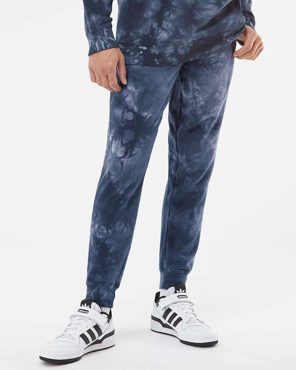 Independent Trading Company 9oz. Mens Tie Dye Pant in Navy — front view