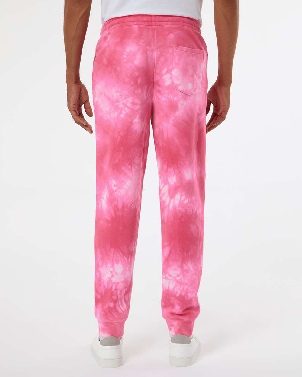 Independent Trading Company 9oz. Mens Tie Dye Pant in Pink — back view