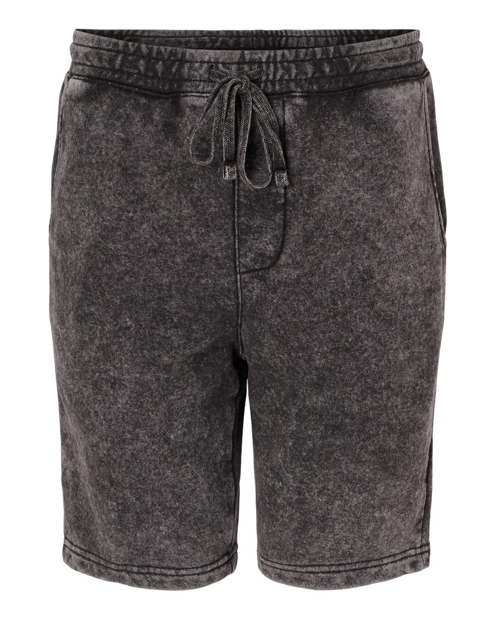 Independent Trading Company 9oz. Mens Mineral Wash Short in Black — front view