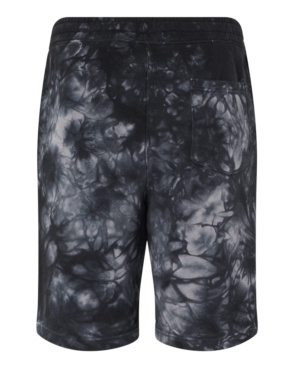 Independent Trading Company 9oz. Mens Tie Dye Short in Black — back view