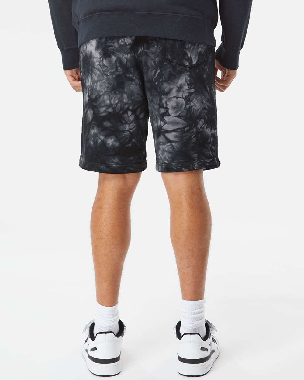 Independent Trading Company 9oz. Mens Tie Dye Short in Black — back view (2)