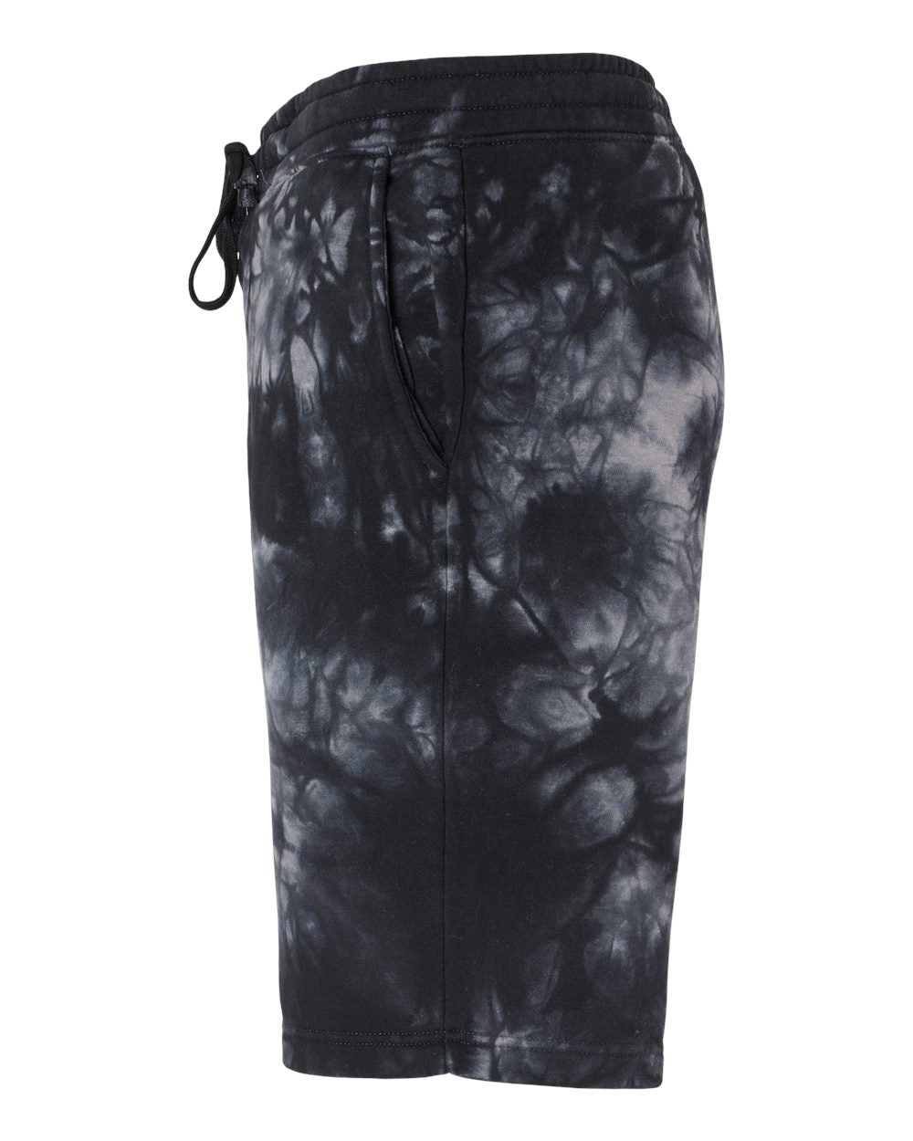 Independent Trading Company 9oz. Mens Tie Dye Short in Black — side view (2)