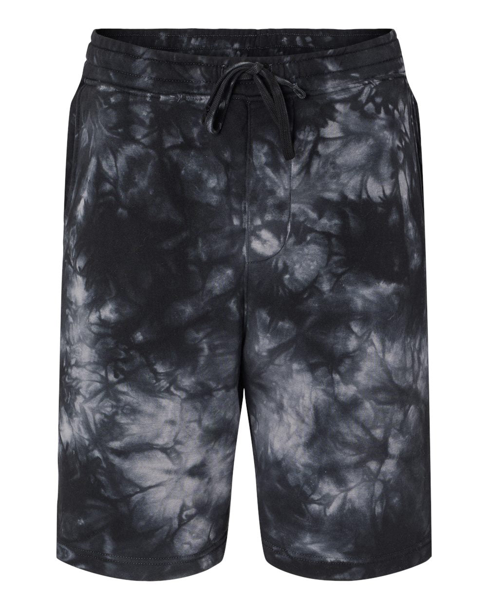 Independent Trading Company 9oz. Mens Tie Dye Short in Black — front view (2)