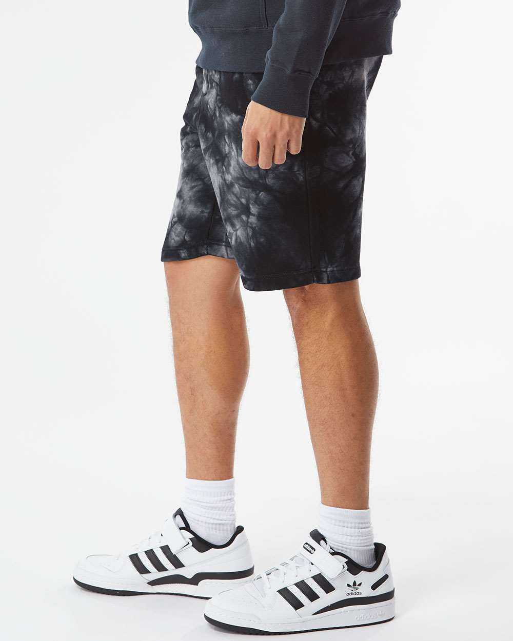 Independent Trading Company 9oz. Mens Tie Dye Short in Black — side view