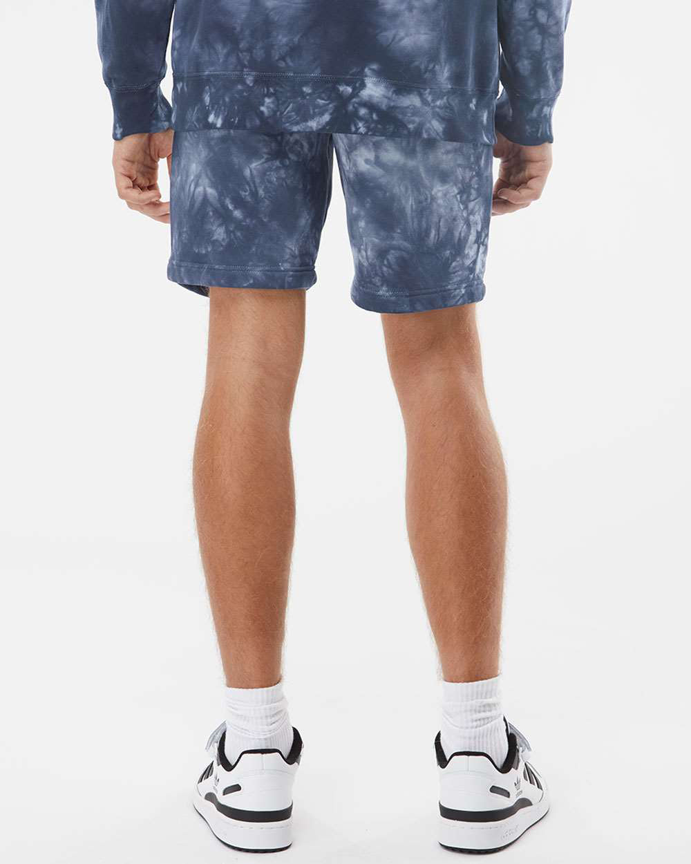 Independent Trading Company 9oz. Mens Tie Dye Short in Navy — back view (2)