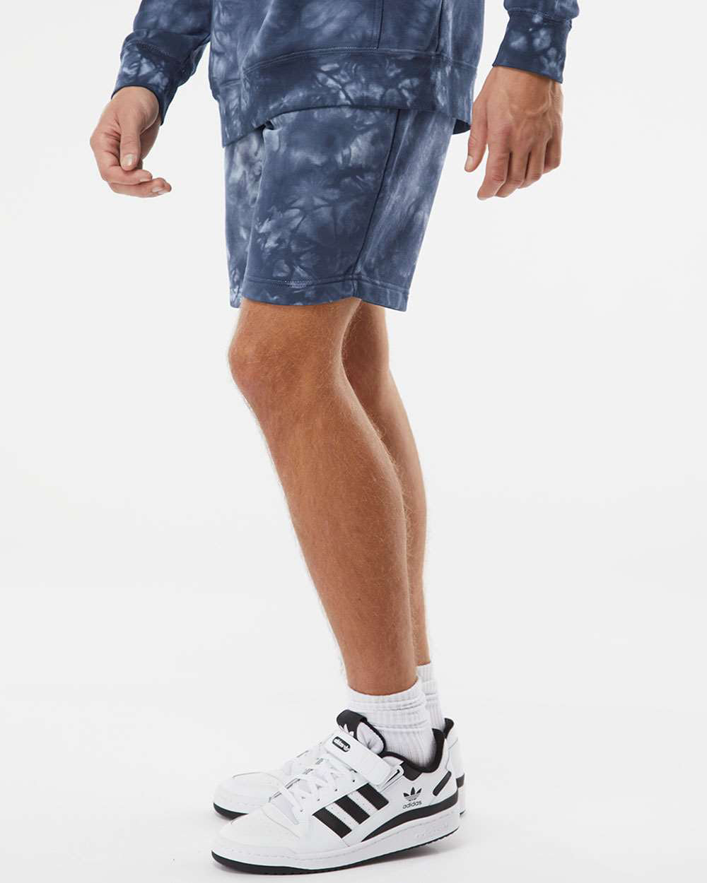 Independent Trading Company 9oz. Mens Tie Dye Short in Navy — side view (2)