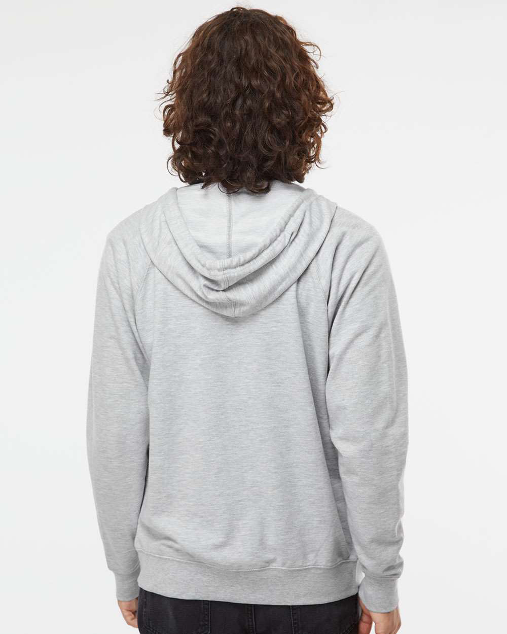 Unisex Lightweight Loopback Terry Zip Hood