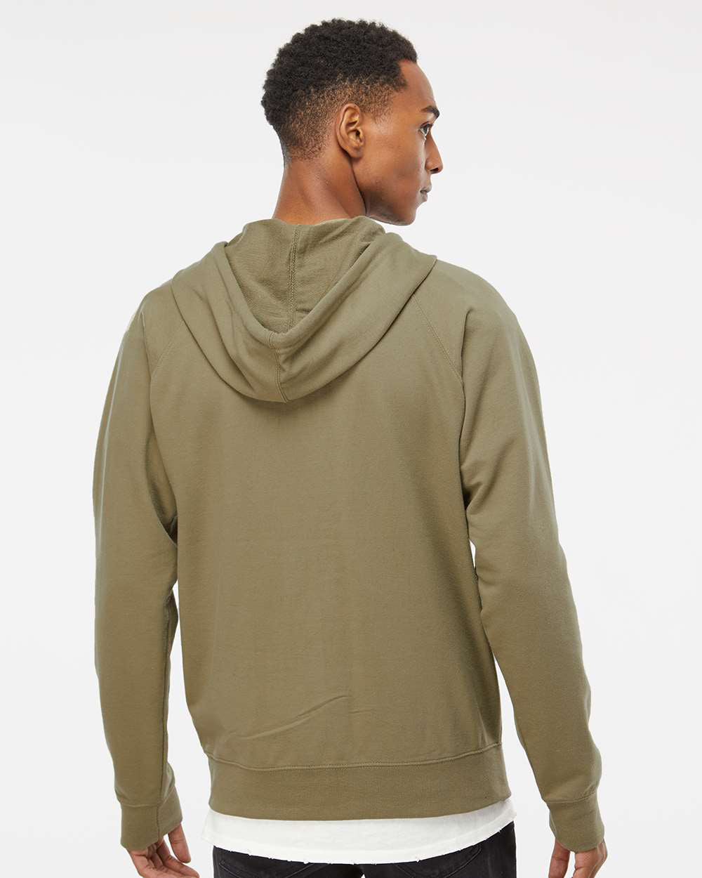 Unisex Lightweight Loopback Terry Zip Hood